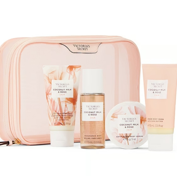 Victoria's Secret Other - NWT Victoria's Secret Coconut Milk & Rose Bath Set - Cream and Pink